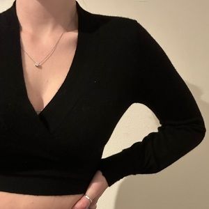 Diane Von Furstenberg tiny wrap sweater 100% cashmere